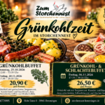 Grünkohl mit Bregenwurst, Kasseler und Kartoffeln im Storchennest Hemmingen