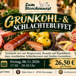 Grünkohl- und Schlachtebuffet mit Bregenwurst, Kasseler und Kartoffeln im Storchennest Hemmingen